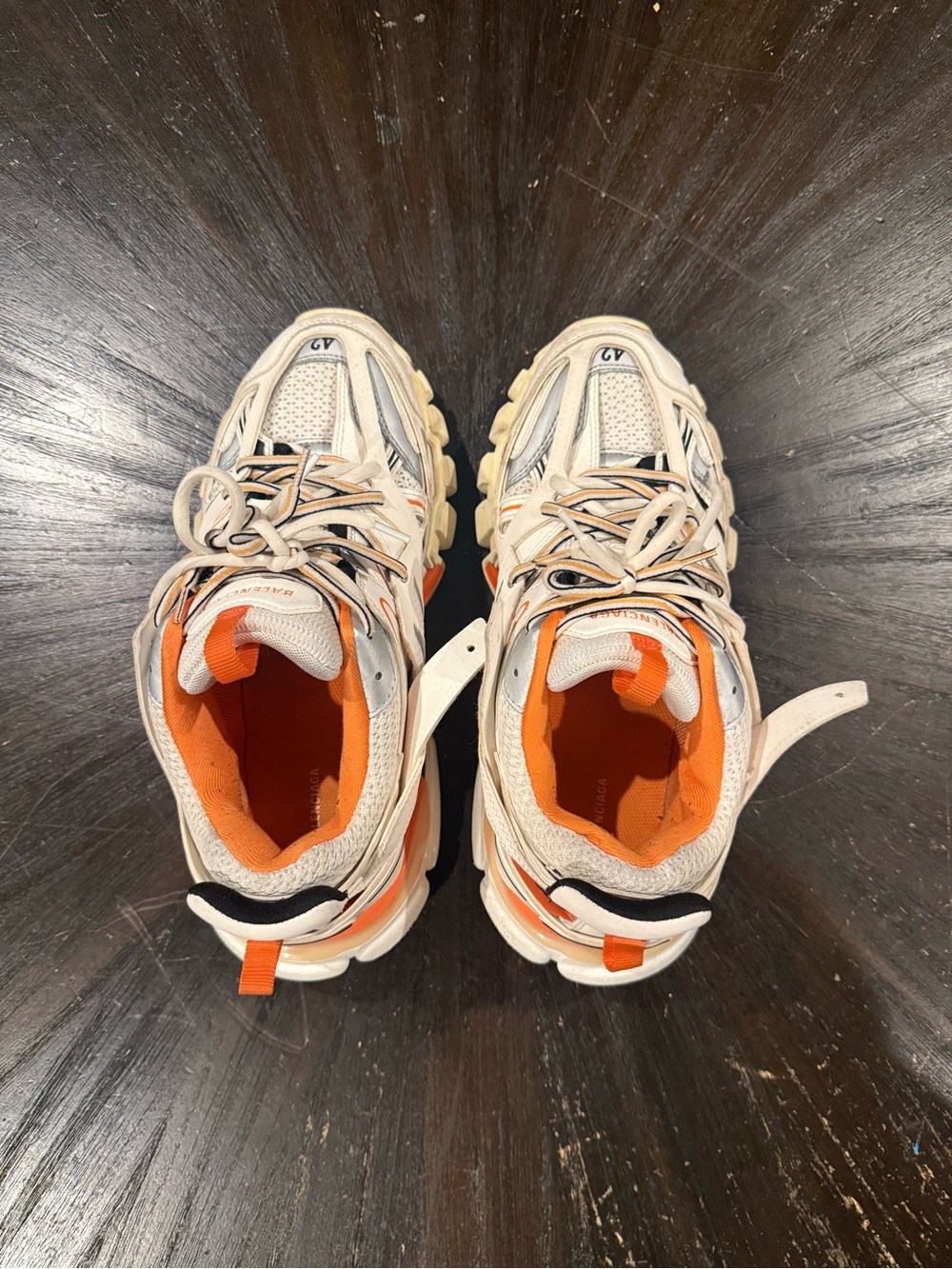 Balenciaga Men's Chunky Sneakers - White & Orange - Picture 4 of 9